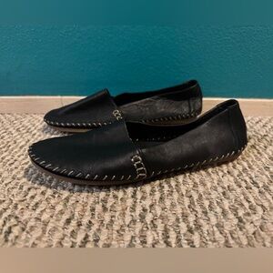 Adam Tucker by Me Too Black Leather Solo Flats size 10